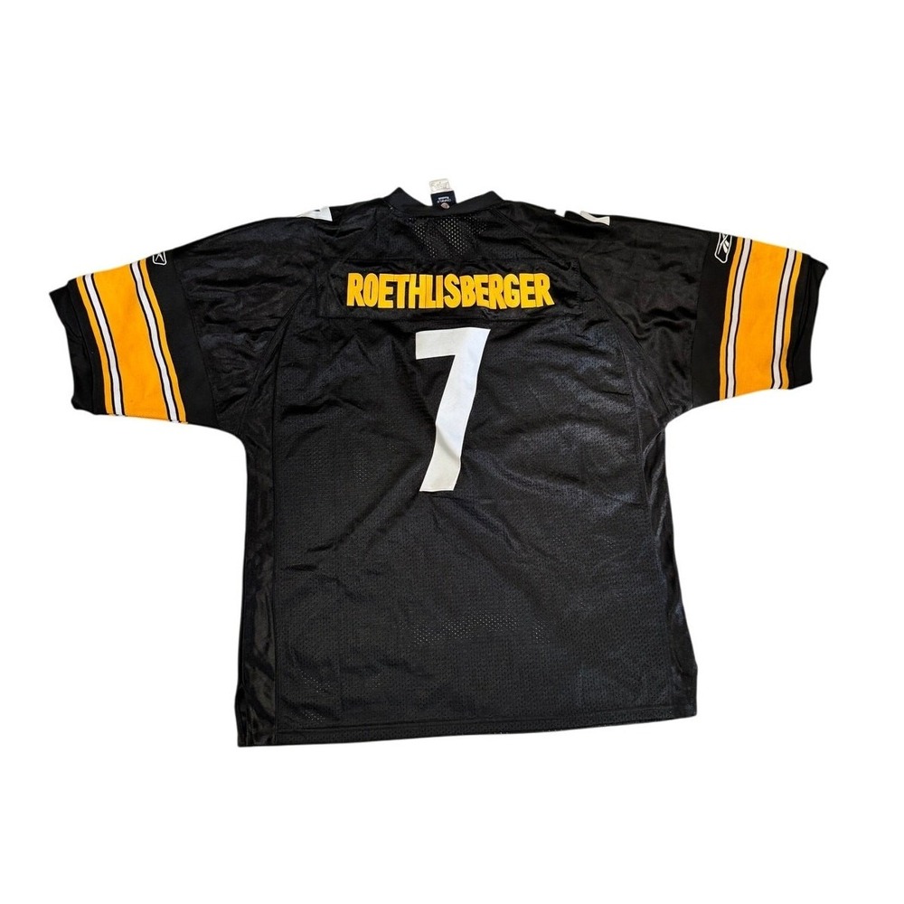 Reebok Pittsburgh Steelers Ben Roethlisberger 7 NFL Jersey Mens 56 Black